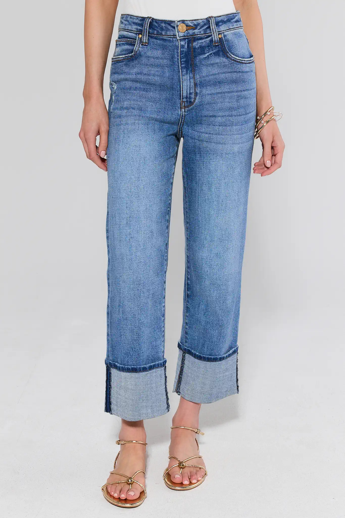 Sienna Cuffed Medium Wash Jeans by KUT | Avara