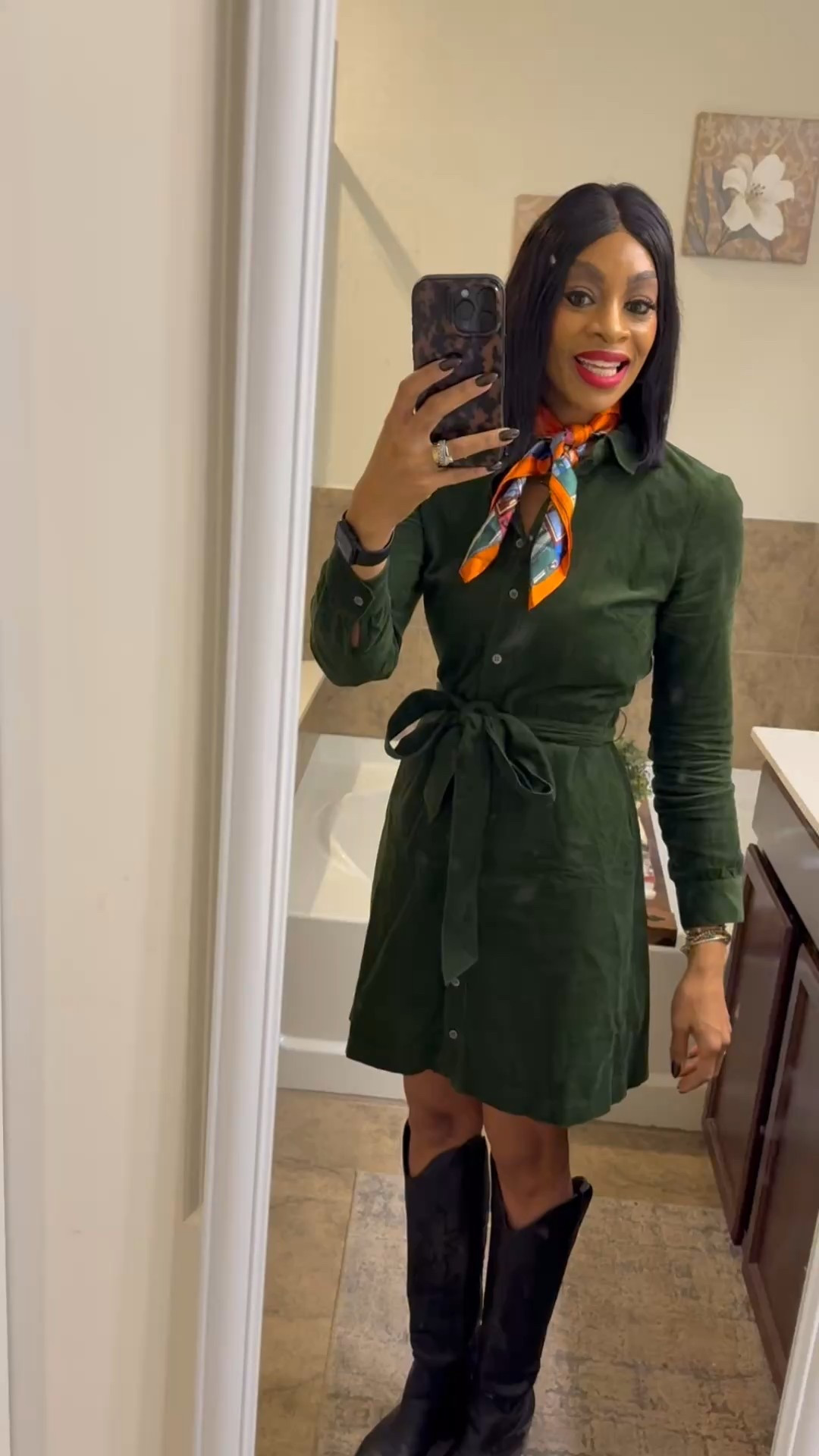 Fall favorite 🍂 Wearing this hunter green corduroy dress from @jcrewfactory — I love how easy it is to dress up or down! Added a pop of color with a neck scarf and my go-to black boots for a classic, effortless look.
I’ve linked this dress and a few similar styles in my LTK so you can shop the look!

#LTKFinds #LTKStyle #JCrewFactory #FallFashion #OOTD #AffordableStyle #TexasHillCountryStyle #Thesouthernbargainbabe


#LTKOver40 #LTKPetite #LTKStyleTip