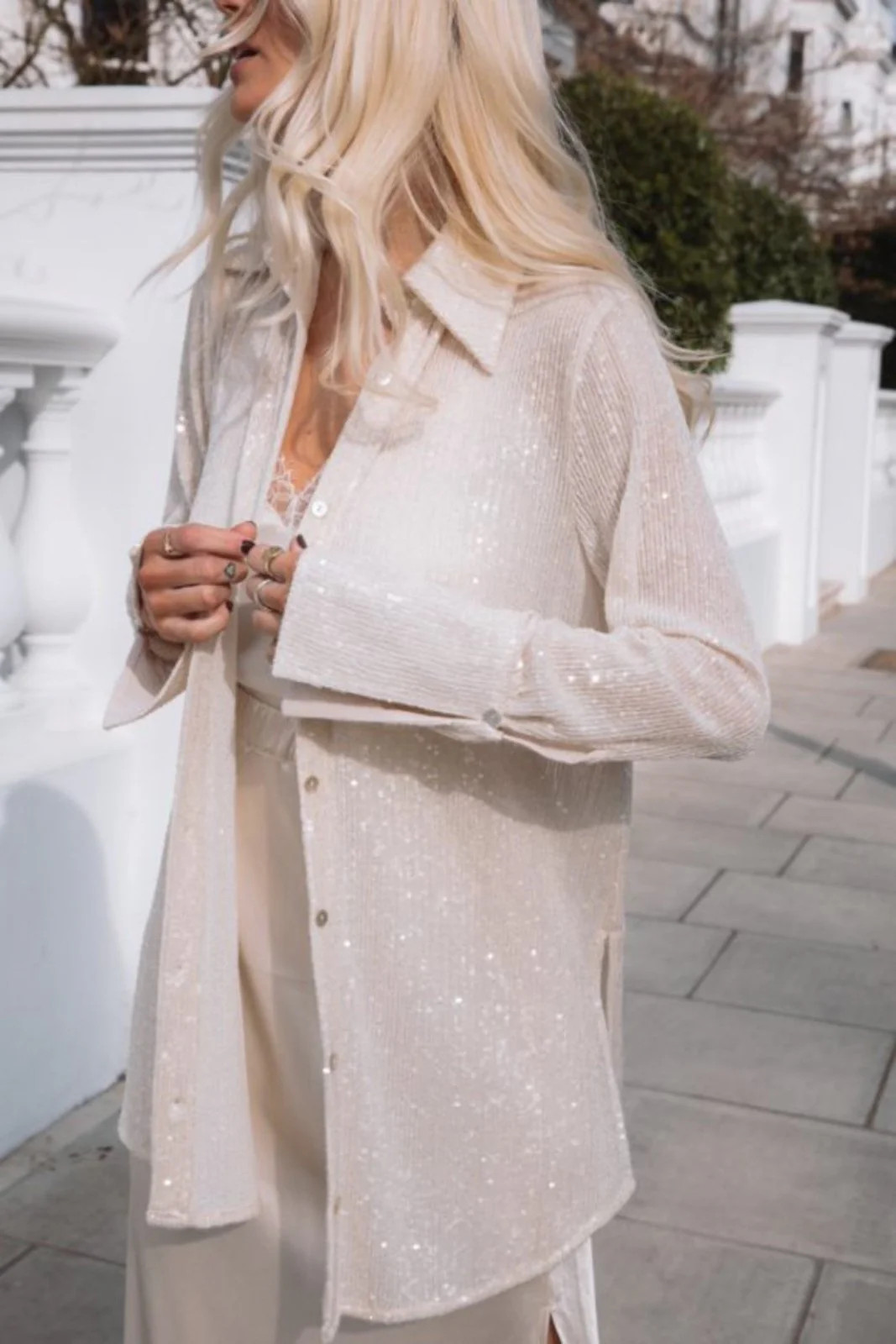 The Aisling | Champagne Sequin Shirt | Sinead Keary