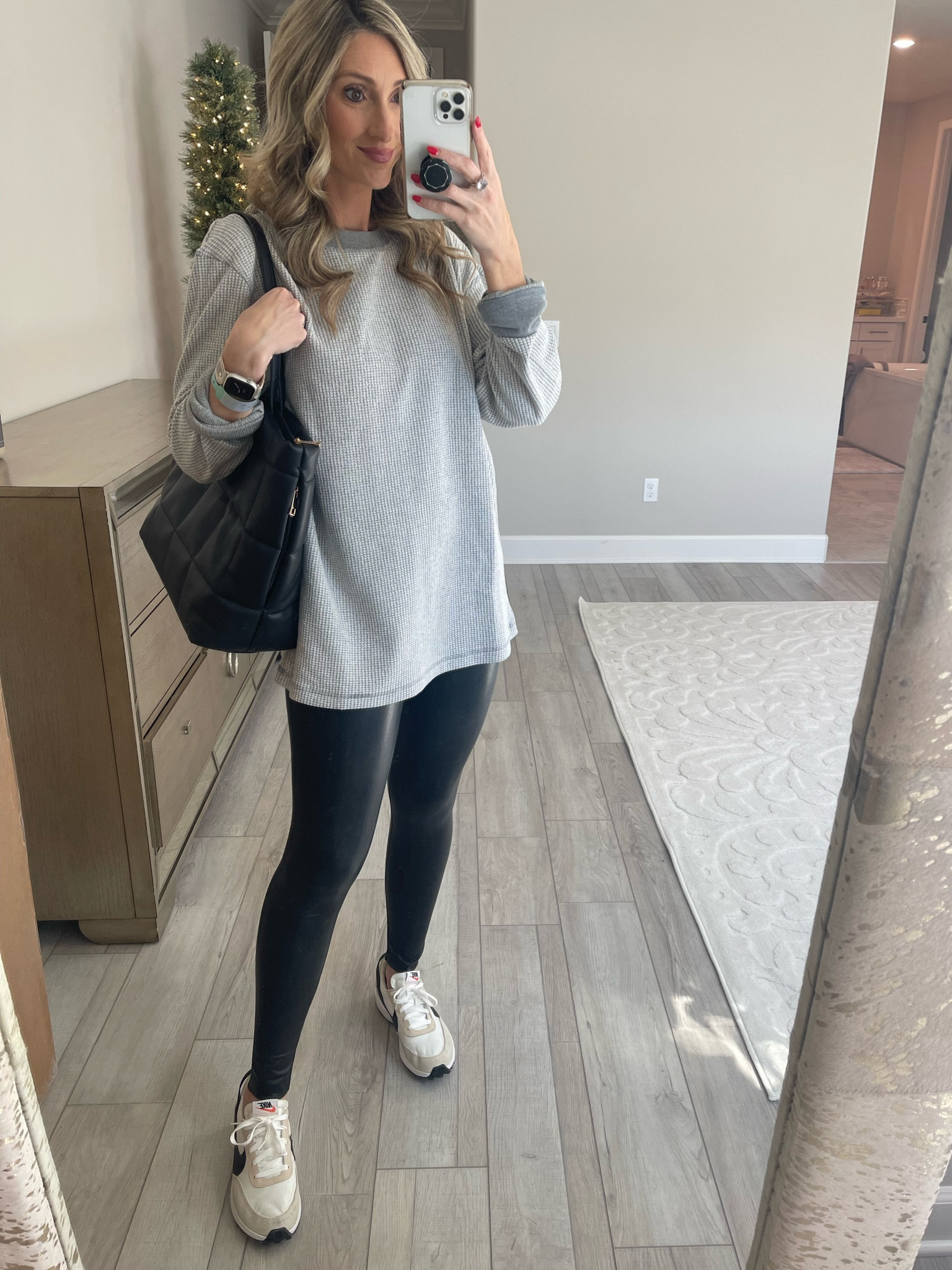 Target mens Henley size m. The perfect tunic style top with leggings. Commando faux leather leggings size M. Trendy quilted tote bag. Casual. Mom style. Easy look 

#LTKSeasonal #LTKunder50 #LTKstyletip