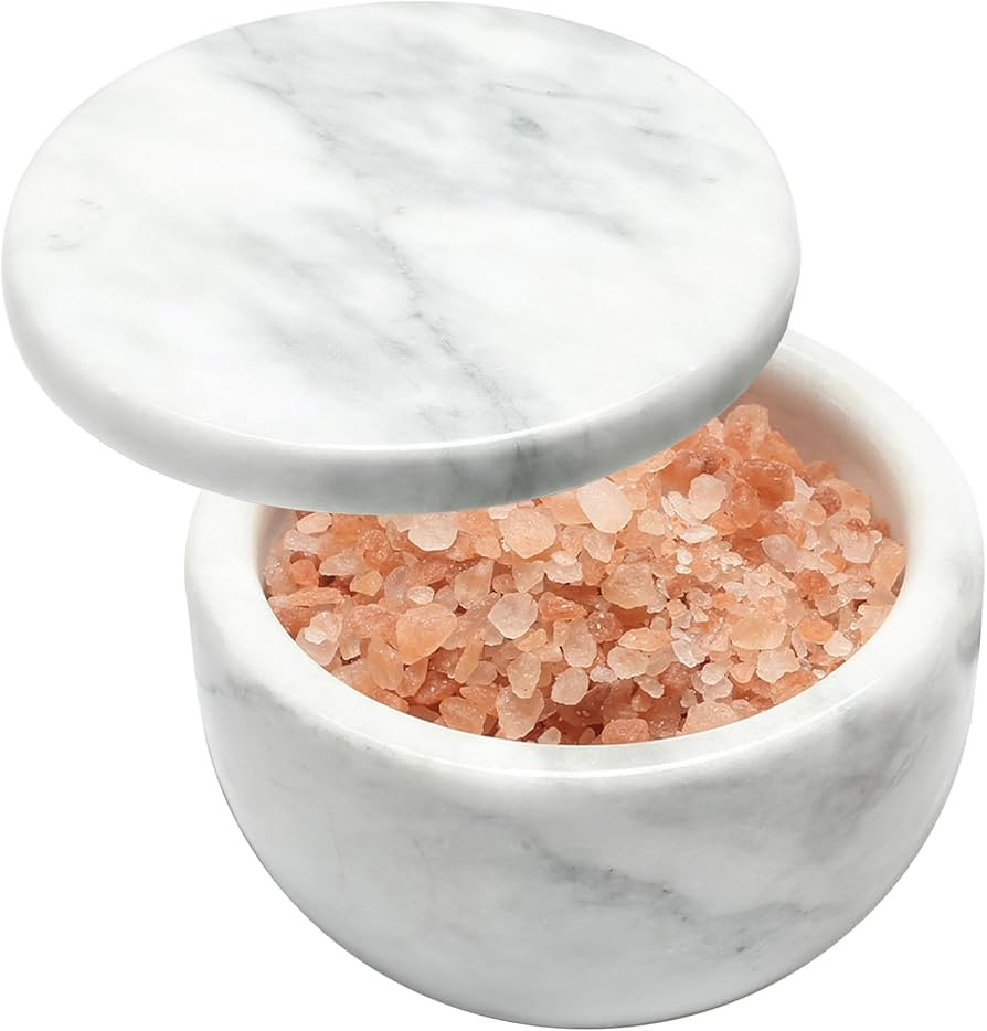 Marble Salt Holder Salt Box Spice keeper Black Big Salt Cellar Natural Material Salt Container Sp... | Amazon (US)