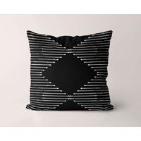 Black Geo Pillow Cover, Mid Century Modern Case, Living Room Decor Farmhouse Boho New Home Gift | Etsy (US)