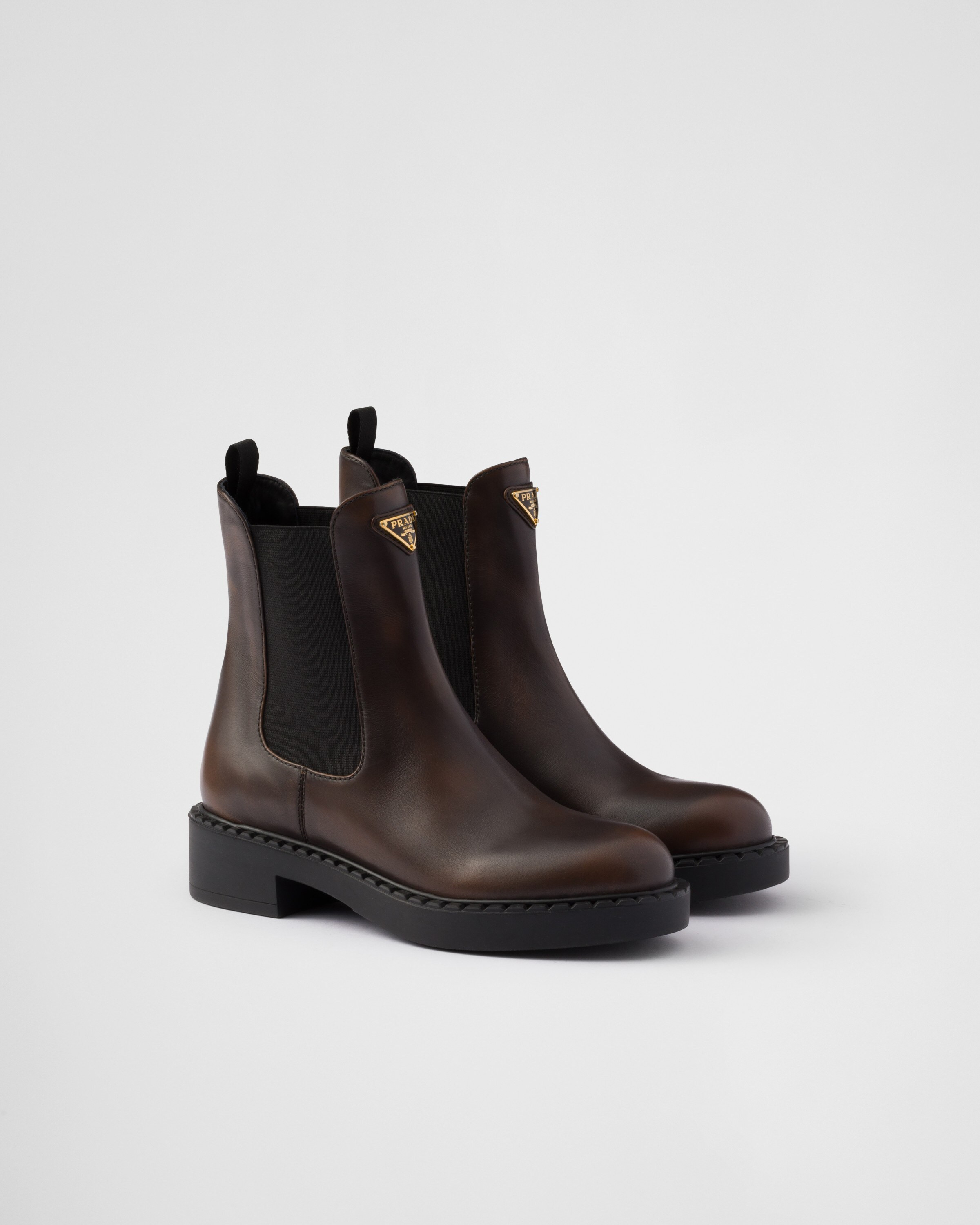 Leather Chelsea boots | Prada US