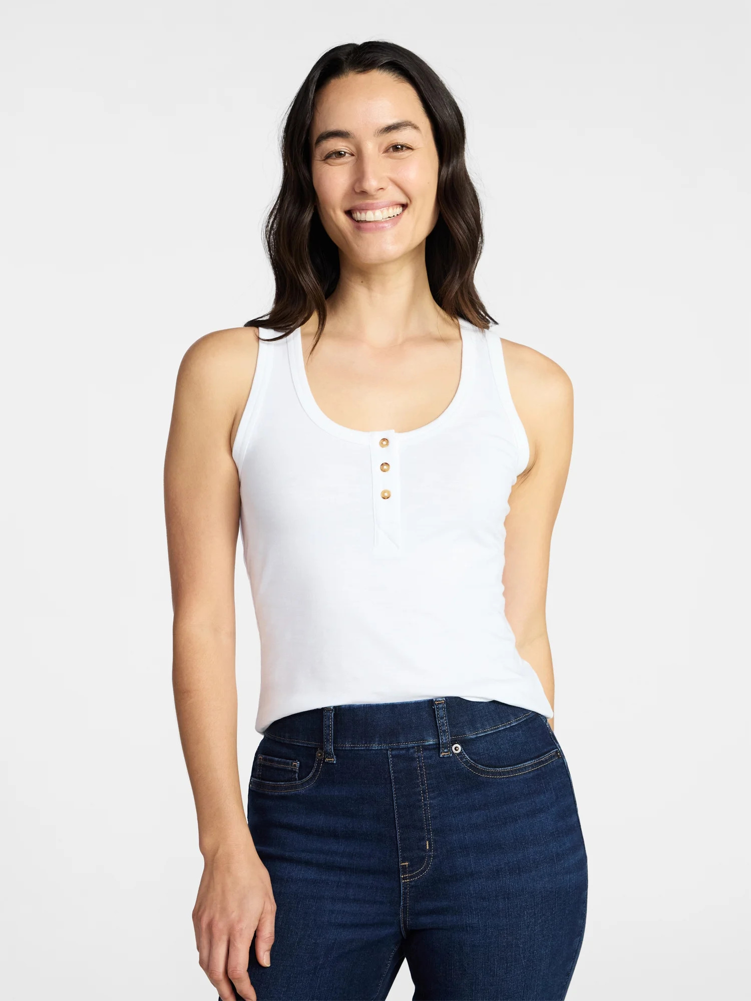 Time and Tru Women’s Slub Henley Tank Top, sizes XS-XXXL | Walmart (US)