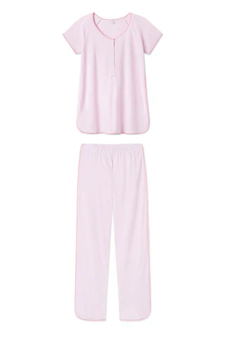 Pima Maternity Short-Long Set in Lily | Lake Pajamas