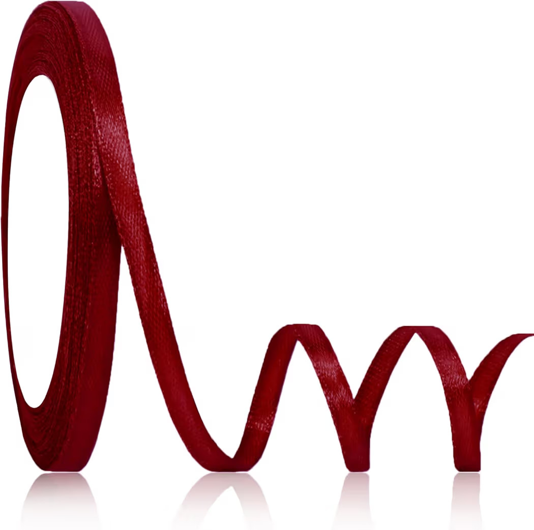 OMAIGAR Burgundy Ribbon 1/4 Inch Width, Solid Satin Ribbons with 25 Yards Length Silk Fabric for ... | Amazon (US)