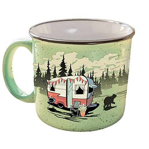 Ceramic Coffee Mug - 15 oz Retro Inspired Camping Mug - for Hot & Cold Drinks - Works as a Tea, Soup, & Coffee Mug - Stylish, Versatile, & Microwaveable Camping Coffee Mugs by Camp Casual | Amazon (US)