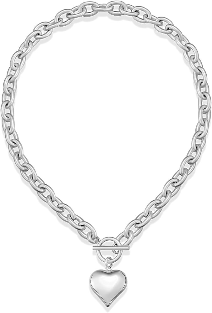 CLASSYZINT 18K Gold Plated Coin Lion Head Pendant Necklace Chunky Paperclip Choker Necklace For G... | Amazon (US)