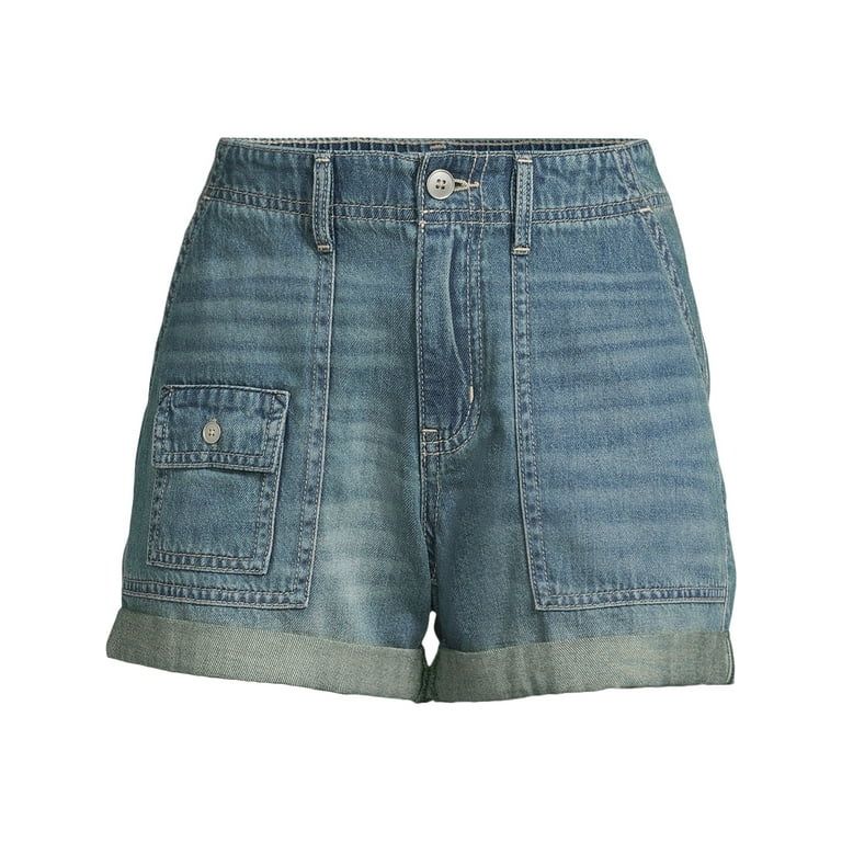 Time and Tru Women's and Women's Plus Utility Cuff Shorts, 4" Inseam, Sizes 2-20 | Walmart (US)