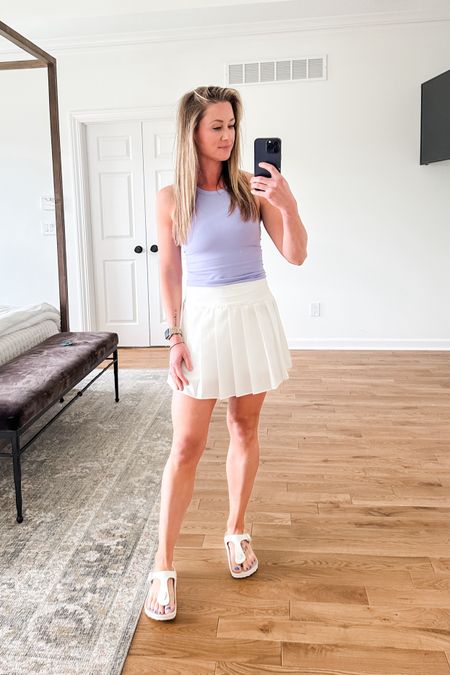 This 👏🏼 skirt 👏🏼 so inexpensive! The sides curve up just slightly. It’s such a flattering and comfortable tennis or gold skirt for so cheap! Linked matching collared top which I bought for golf  

#LTKFitness #LTKFindsUnder50 #LTKActive