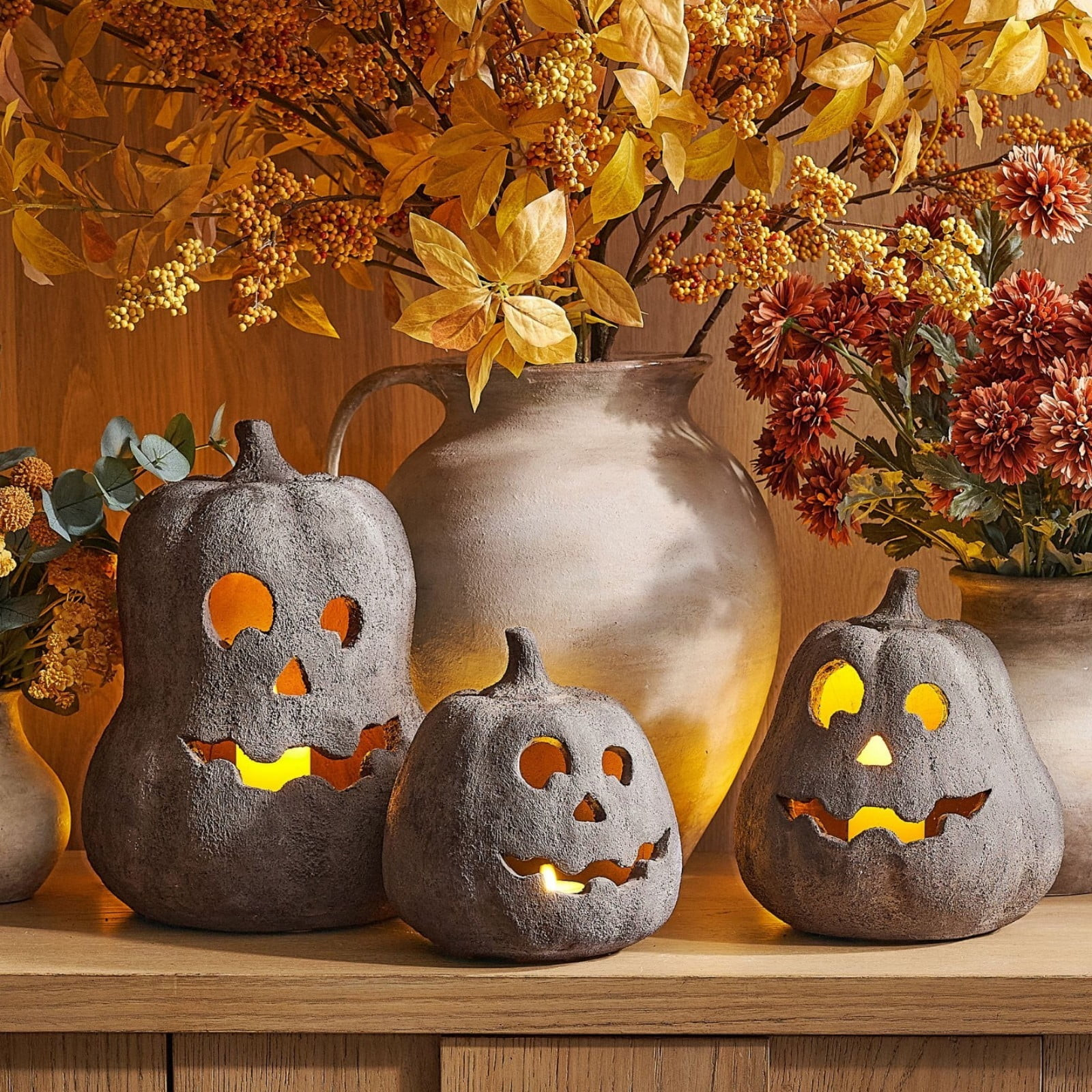 Autumn Decor Halloween Decorations Pumpkin Decor Vintage Handmade Ceramic Pumpkin Lantern | Jack ... | Walmart (US)