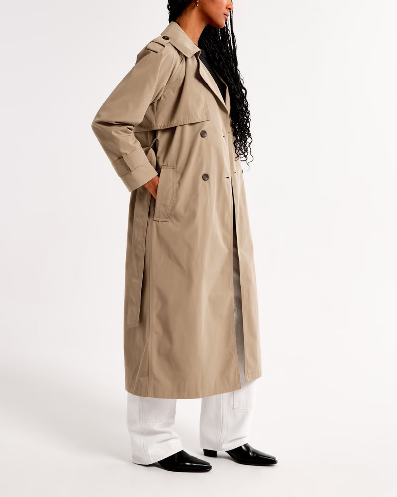 Women's Full-Length Trench Coat | Women's Coats & Jackets | Abercrombie.com | Abercrombie & Fitch (UK)