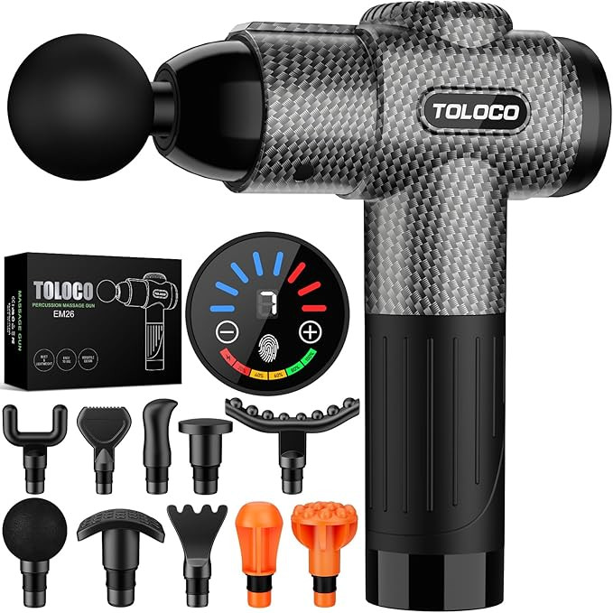 TOLOCO Massage Gun, Deep Tissue Back Massage for Athletes for Pain Relief, Percussion Massager wi... | Amazon (US)
