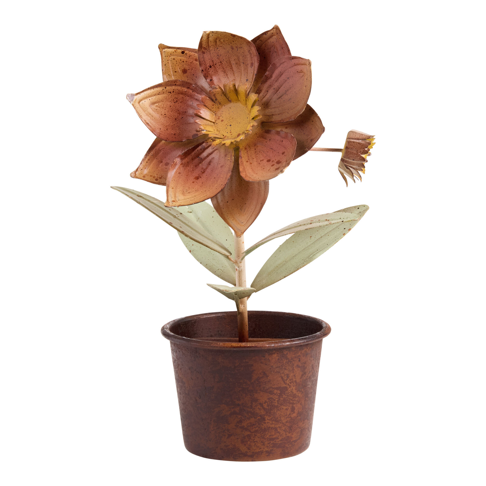 Sherbet Bloom Metal Potted Flower Tabletop Decor - World Market | World Market