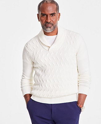 Club Room Men's Chunky Shawl Collar Sweater, Created for Macy's - Macy's | Macy's