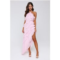 Whispered Radiance Halter Maxi Dress Pink | Hello Molly (US)