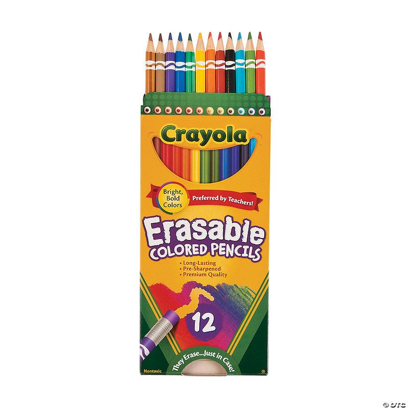 12-Color Crayola® Erasable Colored Pencils | Oriental Trading Company