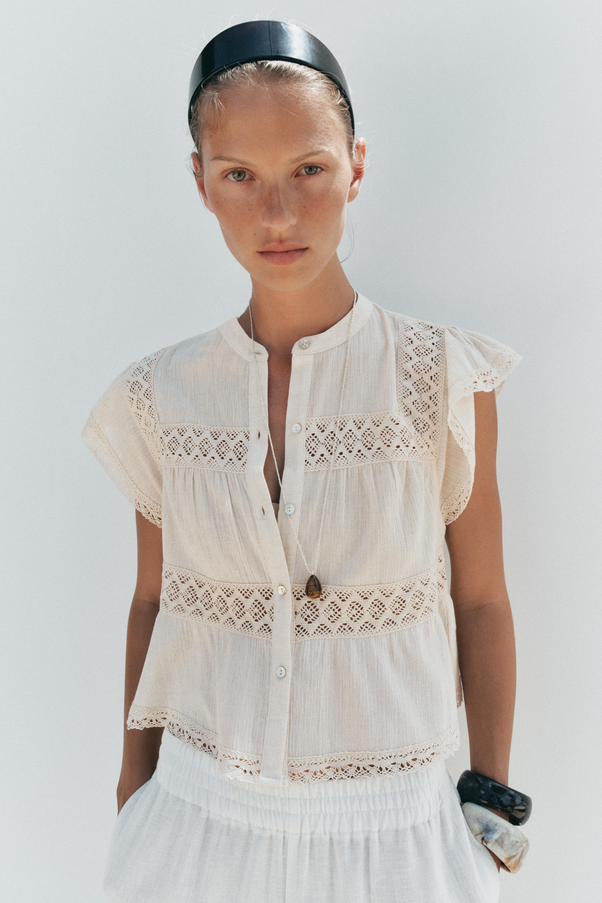 RUSTIC CROCHET LADDER STITCH TOP | Zara US