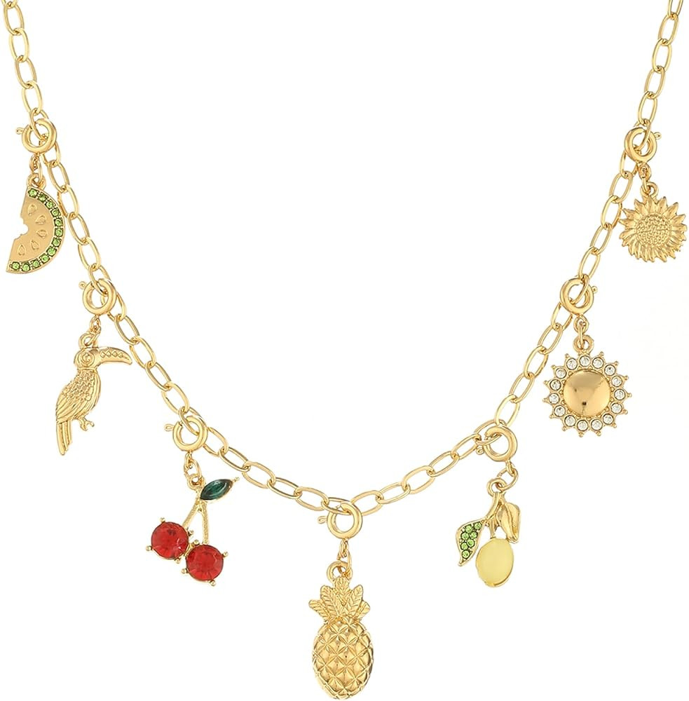 Rambling Rose 14K DIY Necklace,Beach by the Sea Gold Shell Pendant Necklaces Holiday Necklace Fru... | Amazon (US)