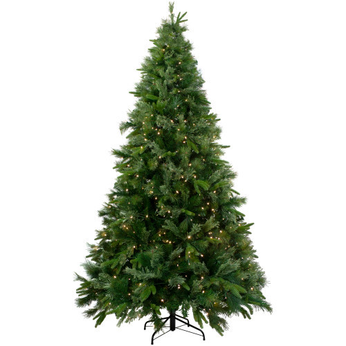 Pre-Lit Full Ashcroft Cashmere Pine Artificial Christmas Tree - 7.5' - Clear AlwaysLit Lights | Christmas Central