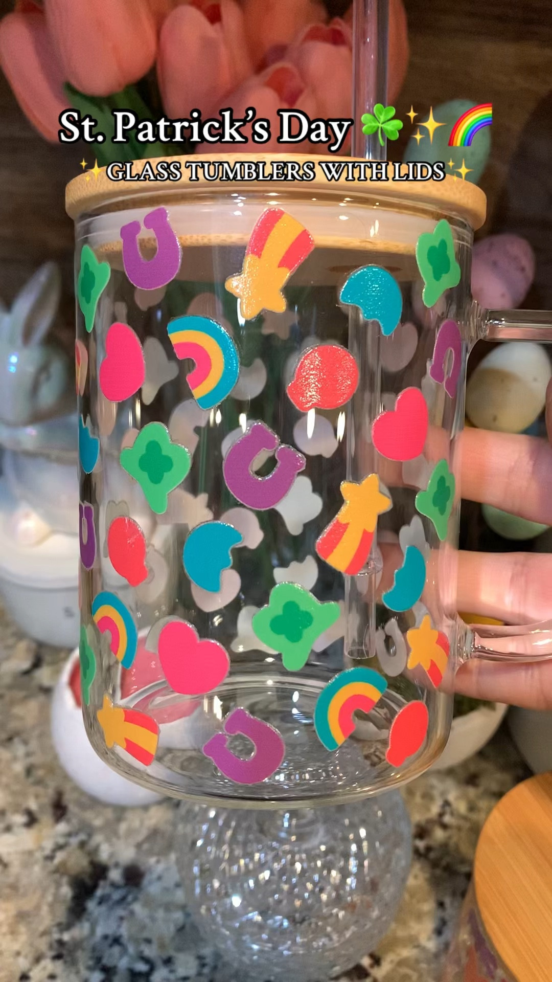 St Patrick’s day glass tumbler with a lid and a straw! So cute! 

#luckycharms #glasstumbler #glasscoffermug #stpatricksdaycup #glasstumblerswithlids

#LTKSaleAlert #LTKSeasonal #LTKWatchNow