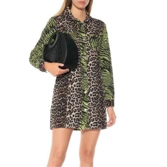 Gianni Green /Brown Leopard Animal Print Shirt/ Dress Jacket SZ 0/32 | Poshmark