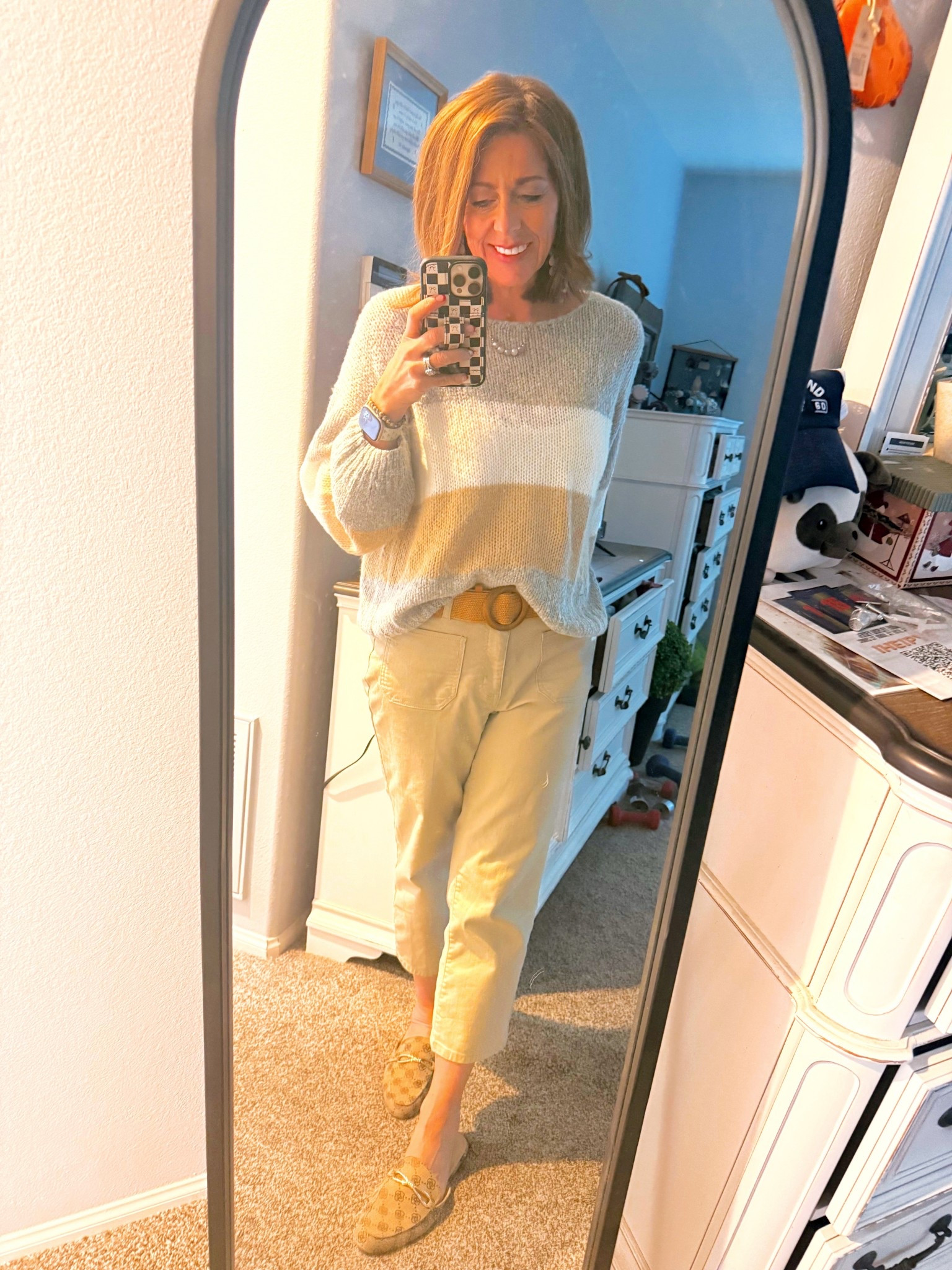 #LTKteacherstyle sweater and shoes not exact 