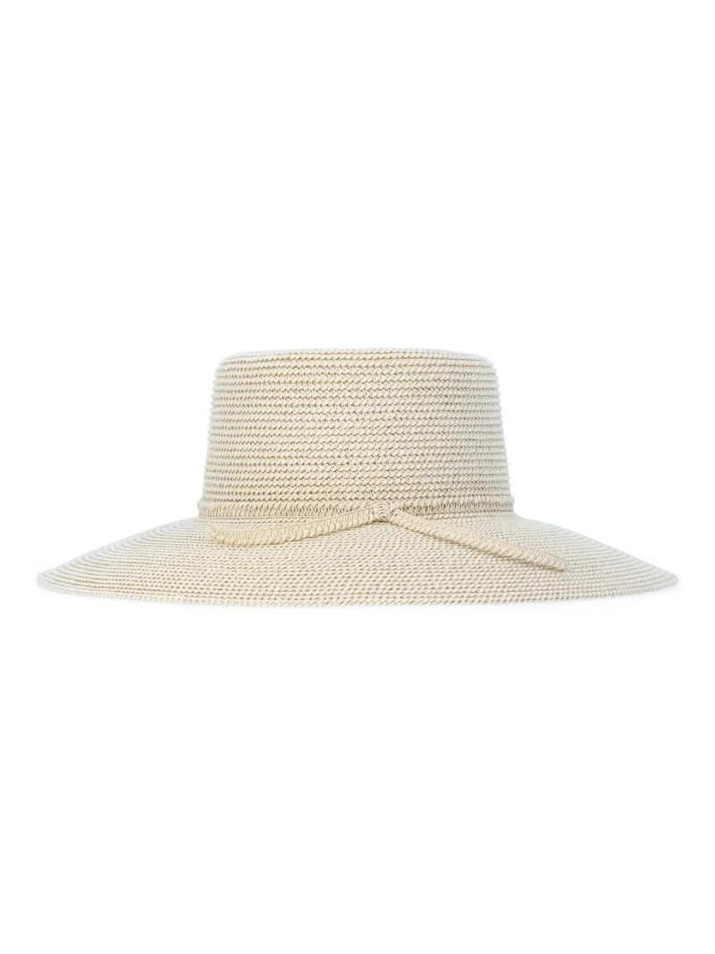 Time and Tru Women's Wide Brim Panama Hat, Natural | Walmart (US)