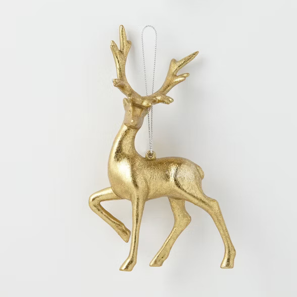 Metallic Deer Christmas Tree Ornament Gold - Wondershop™ | Target