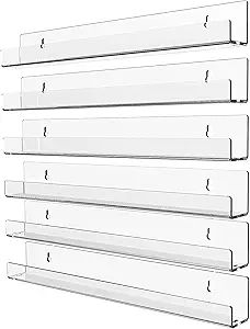 Cq acrylic 6 Pack Acrylic Clear Floating Bookshelf for Kids Room,15" Invisible Wall Mounted Hangi... | Amazon (US)