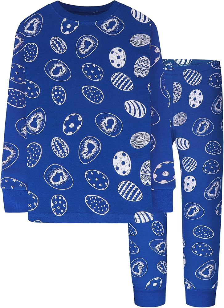 DAUGHTER QUEEN Boys Pajamas 4 Pieces Long Set 100% Cotton Sleepwear Size 18 Months-12 Years | Amazon (US)
