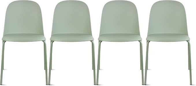 2xhome Modern Stackable Armless Dining Chair | Plastic Shell Seat with Metal Legs | Indoor or Out... | Amazon (US)