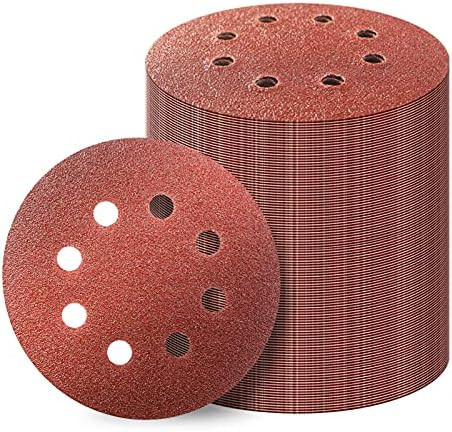 100PCS 5 Inch 8 Hole Hook and Loop Sanding Discs Sandpaper, 60 80 120 180 240 320 400 Grits Sand ... | Amazon (US)