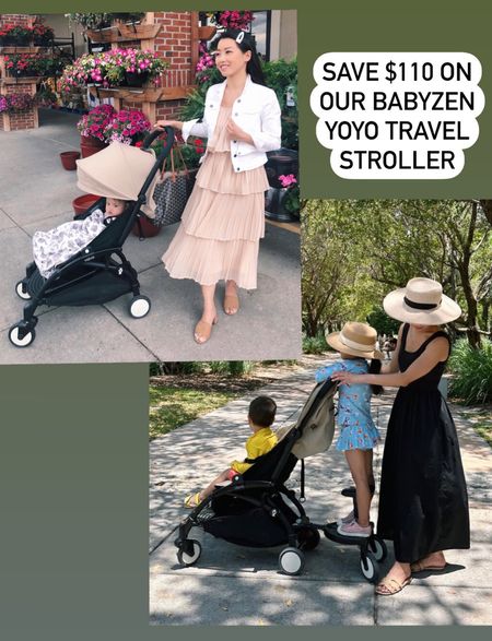 Love this thing - the babyzen yoyo js most compact and lightweight premium stroller I’ve tried and still going strong after nearly 5 years of use. 

Has a strap that I use to carry the stroller on my shoulder when folded . We used this often not just for travel, but if I had to take baby out on my own when living in a 4th floor walk up apartment and couldn’t carry our bigger stroller. 

If you get the infant car seat adapters, (sold separate, linked) you can use this starting at birth with a compatible infant car seat. We used it with our Nuna pipa until baby could sit in the stroller seat (ages 6 months and up). 

This pretty much never goes on sale and has only been included once in Nsale a few years ago! 

Pictured above on the right side with sibling ride along board that we got after having two kids. sold separately.

As a bonus, you can change out the color of your stroller simply by purchasing a fabric color pack (linked below). Lots of colors to choose from 

#LTKfamily #LTKxNSale #LTKkids