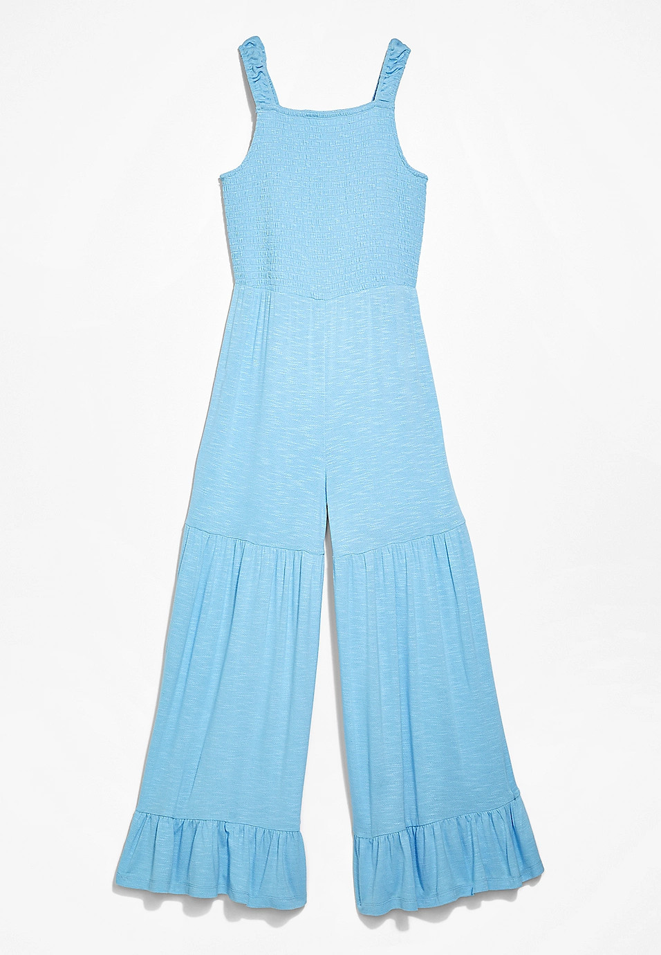 Girls Smocked Ruffle Trim Jumpsuit | Maurices