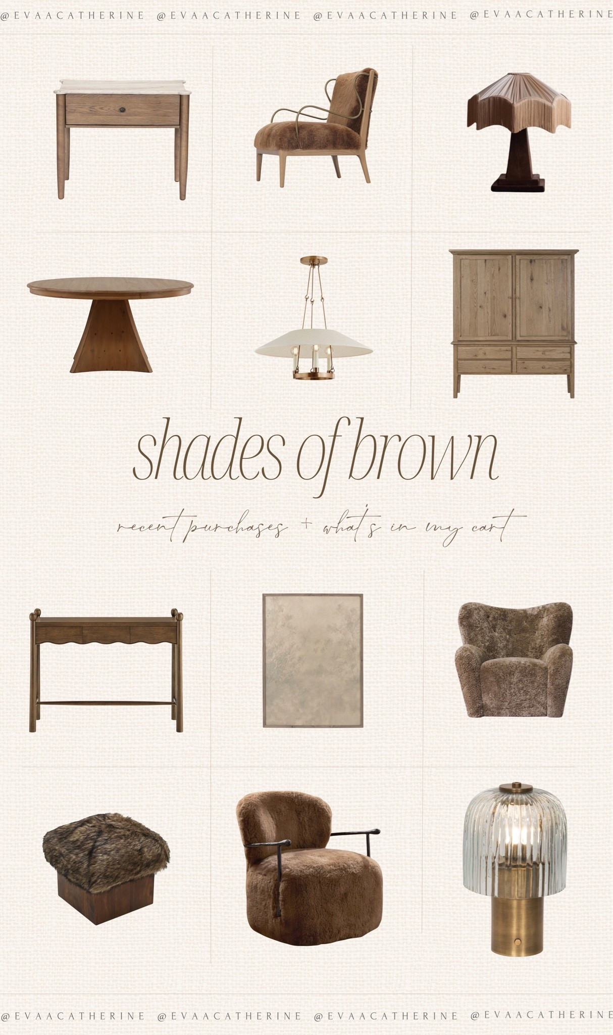 Currently craving every shade of brown 🤎 A mix of recent purchases + pieces sitting in my cart that I can’t stop thinking about. Warm woods, chocolate tones, creamy neutrals and lots of texture—basically my entire mood for fall and beyond. Everything is linked on my LTK ✨

#LTKhome #LTKfinds #LTKstyletip #homedecor #browninteriors #neutralhome #cozyhome #interiordesign #homefinds #fallhome

#LTKSeasonal #LTKHome