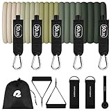 Retrospec Train Resistance Bands Set (5pc) Workout Bands w/ Handles, Door Anchor, Carry Bag for W... | Amazon (US)