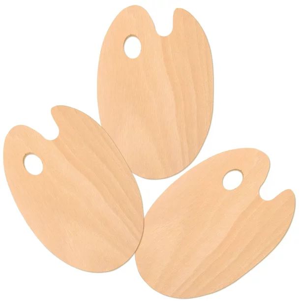 U.S. Art Supply 8" x 12" Large Wooden Oval-Shaped Artist Painting Palette with Thumb Hole (Pack o... | Walmart (US)