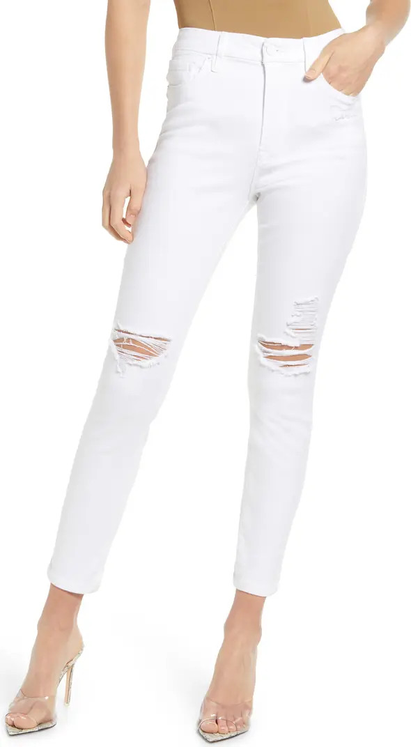 Good American Good Waist Skinny Leg Ankle Jeans | Nordstrom | Nordstrom