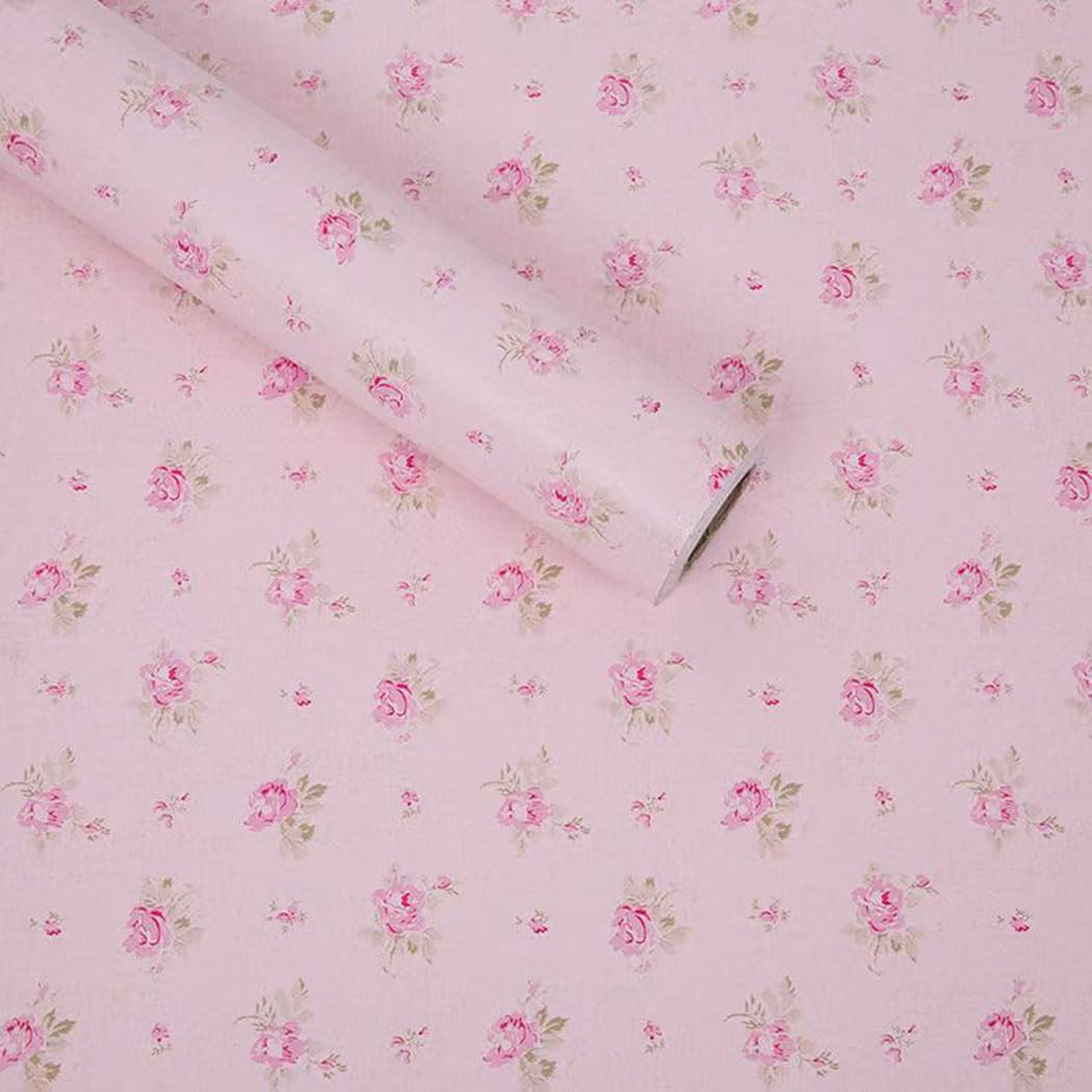 Amazon.com - Pink Floral Drawer Shelf Liner Self Adhesive Decorative Rose Contact Paper for Shelves Drawer Cabinets Furniture Wall Decoration (17.7x78.7 Inches) | Amazon (US)