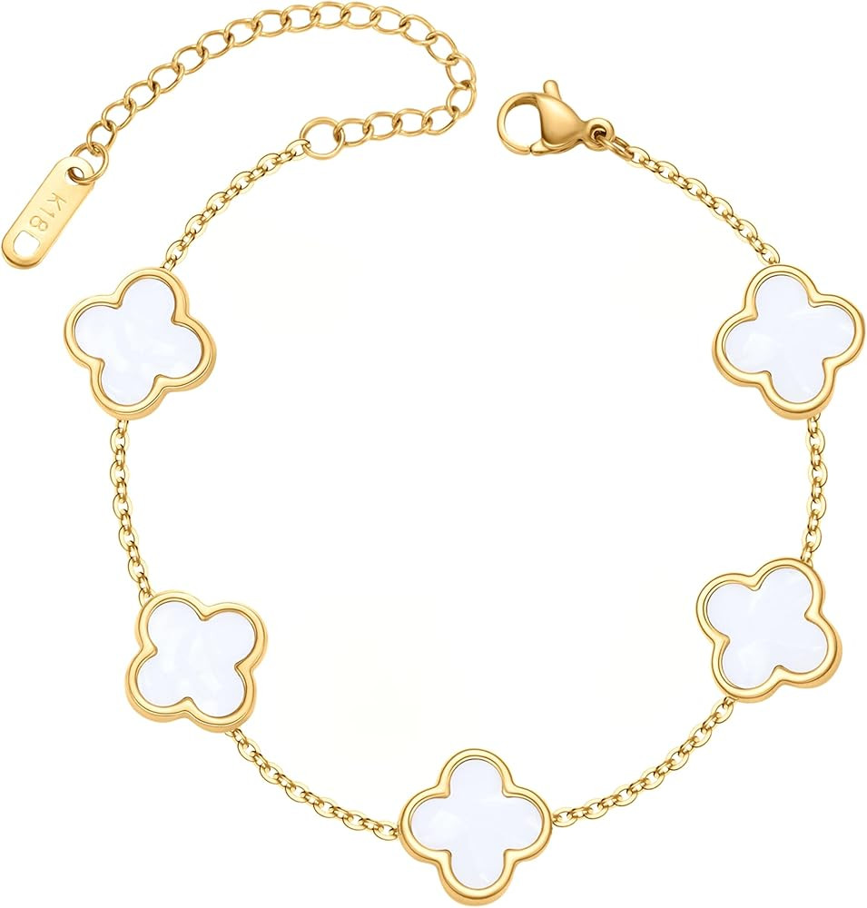 18K Gold Plated Bracelets | Adjustable Link Double-Sided Jewelry | Cute Fashion Jewelry Gifts for... | Amazon (US)