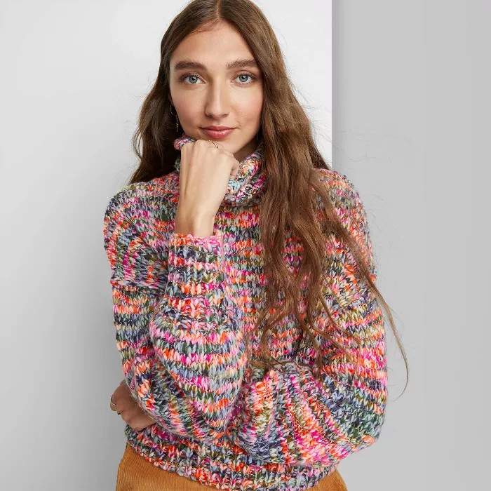 Women's Cropped Turtleneck Pullover Sweater - Wild Fable™ | Target