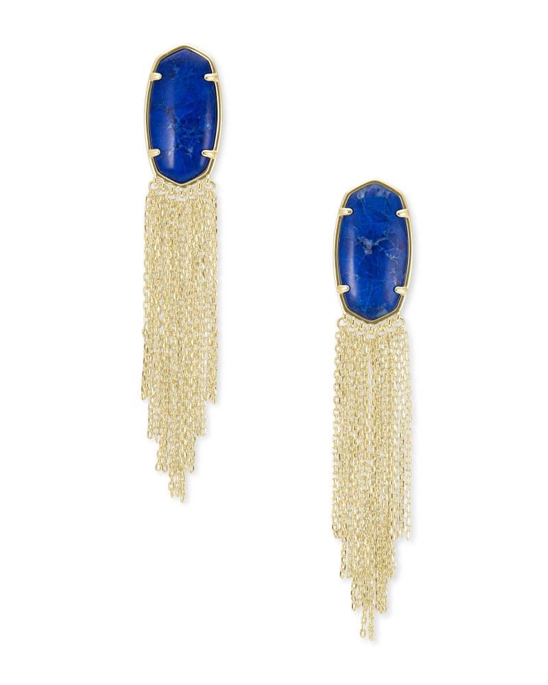 Deanna Gold Drop Earrings in Cobalt Howlite | Kendra Scott