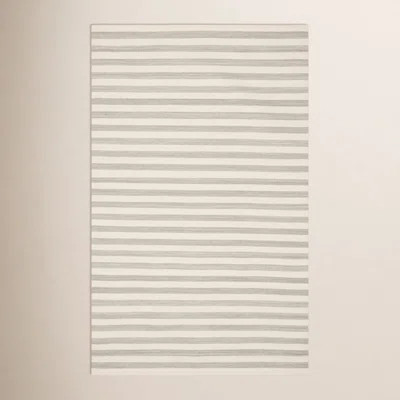 Renelso Grey/Ivory Handwoven Wool Rug | Wayfair North America