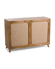 42in 2 Door Wood Cabinet With Jute Doors | TJ Maxx