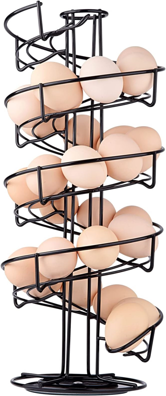 Toplife Spiral Design Metal Egg Skelter Dispenser Rack, Storage Display Rack, Black | Amazon (US)