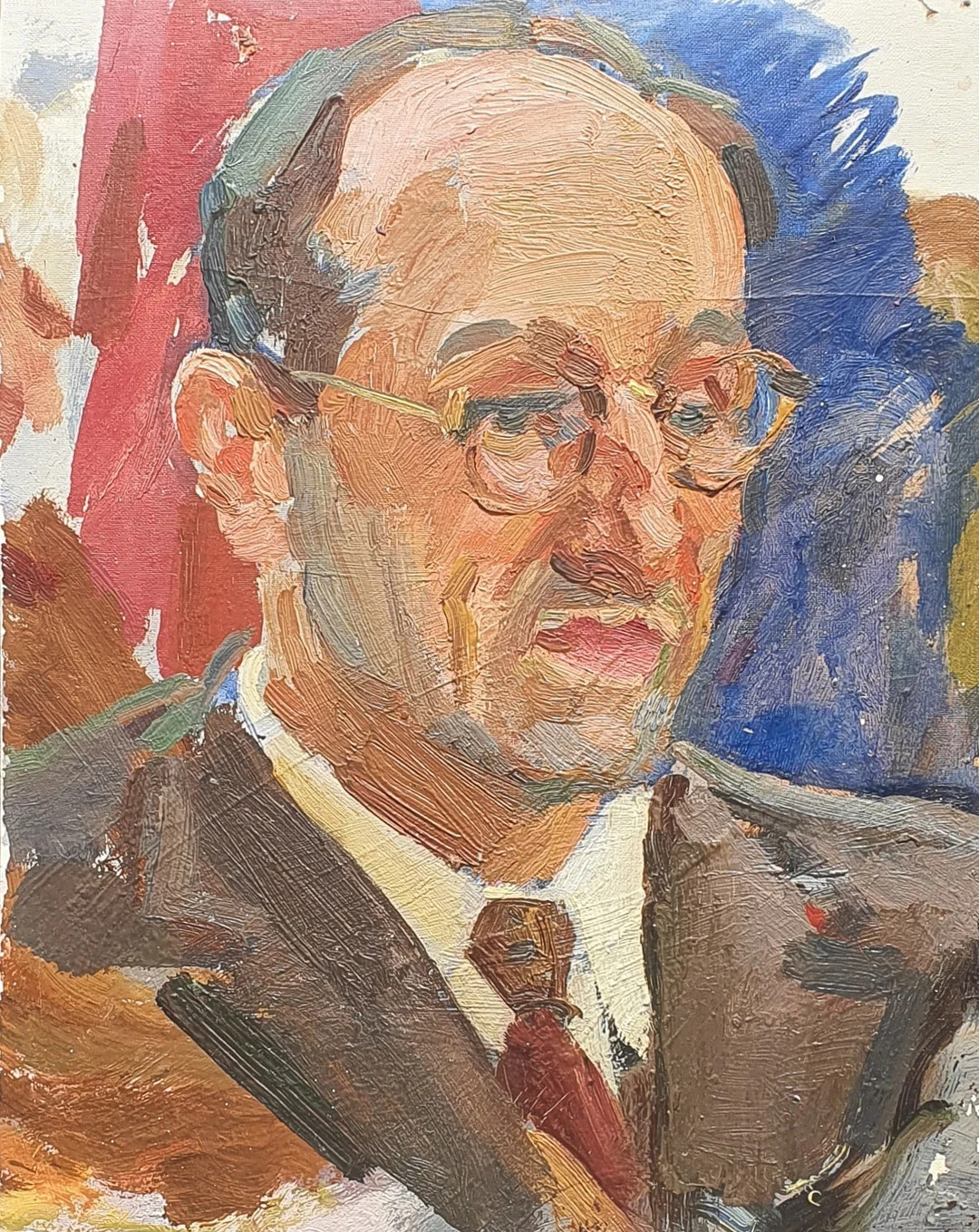 Portrait of a Man. Oil Painting Original Socialist Realism Ukrainian Artist Basanets P. 30-24 Cm ... | Etsy (US)