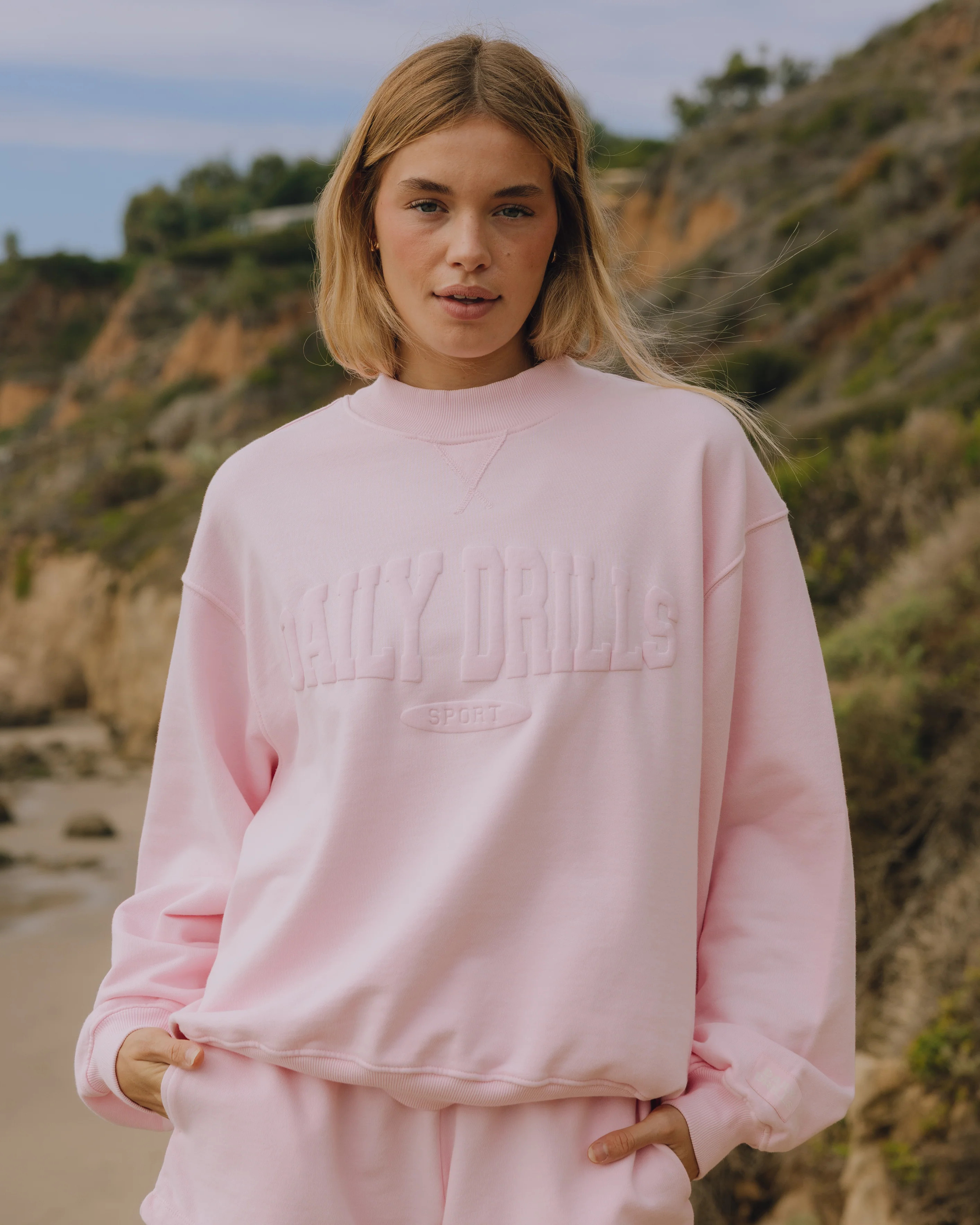 Oversized Vintage Sport Crew - Cupid with Monochrome Patch | Daily Drills LLC