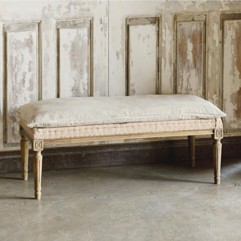 Park Hill Collection Burlap & Distressed Pillow Bench | Target