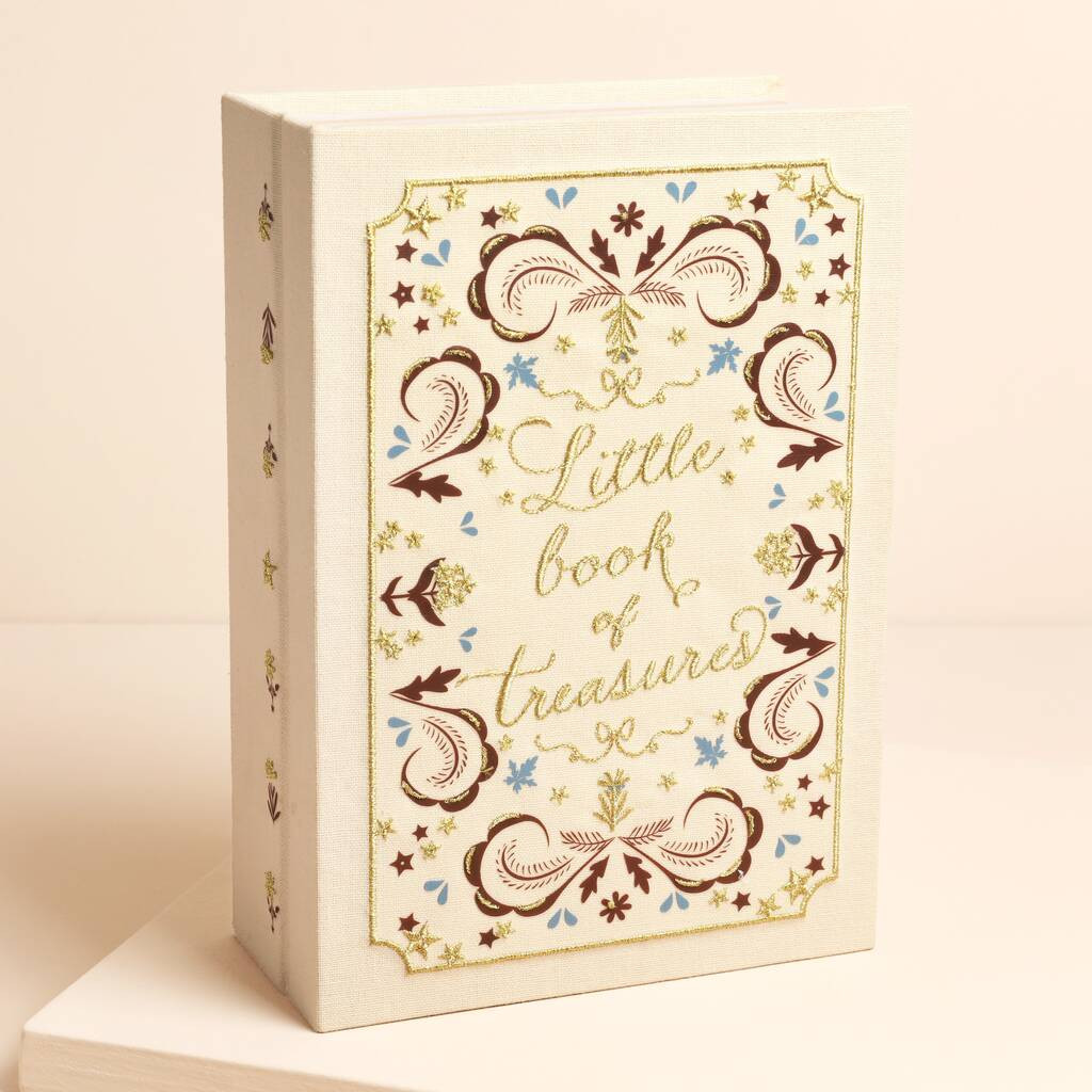 Cream Linen Book Of Treasures Novel Jewellery Box | Not On The High Street